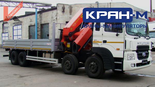 Кран-манипулятор Palfinger PK 76002С на бортовом автомобиле Hyundai HD 320 (8×4)